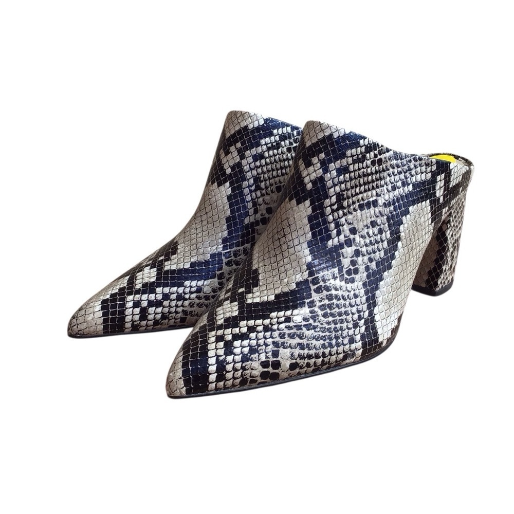 Marc Fisher Fragni Leather Snakeskin Embossed Mule